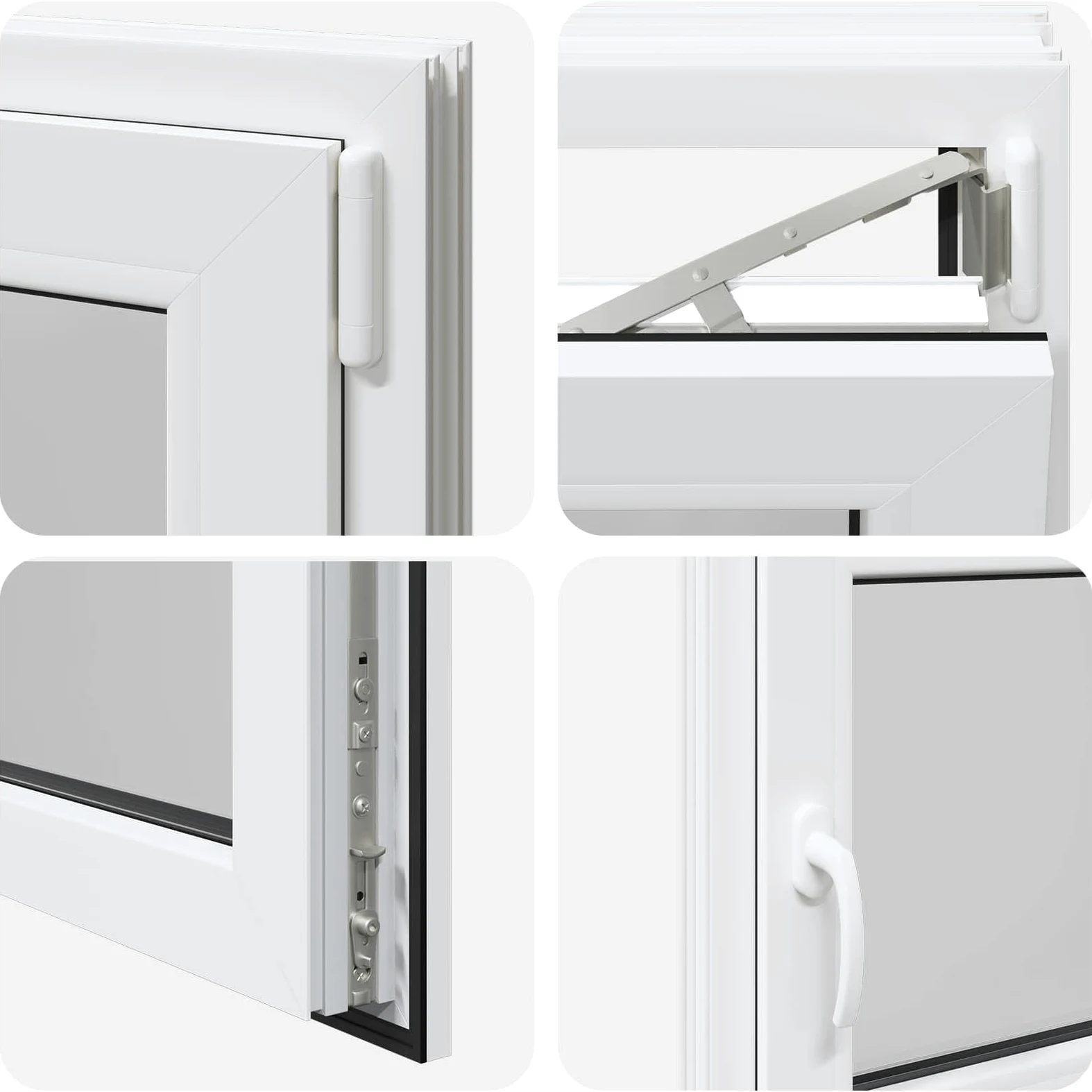 vidaXL Ventana de sótano RISOR 120 x 60 cm PVC y Vidrio Blanco, Sótano, Aislante Térmico Moderno y Duradero para Ventanas Eficientes, Accesorios de Vidrio PVC Aislantes