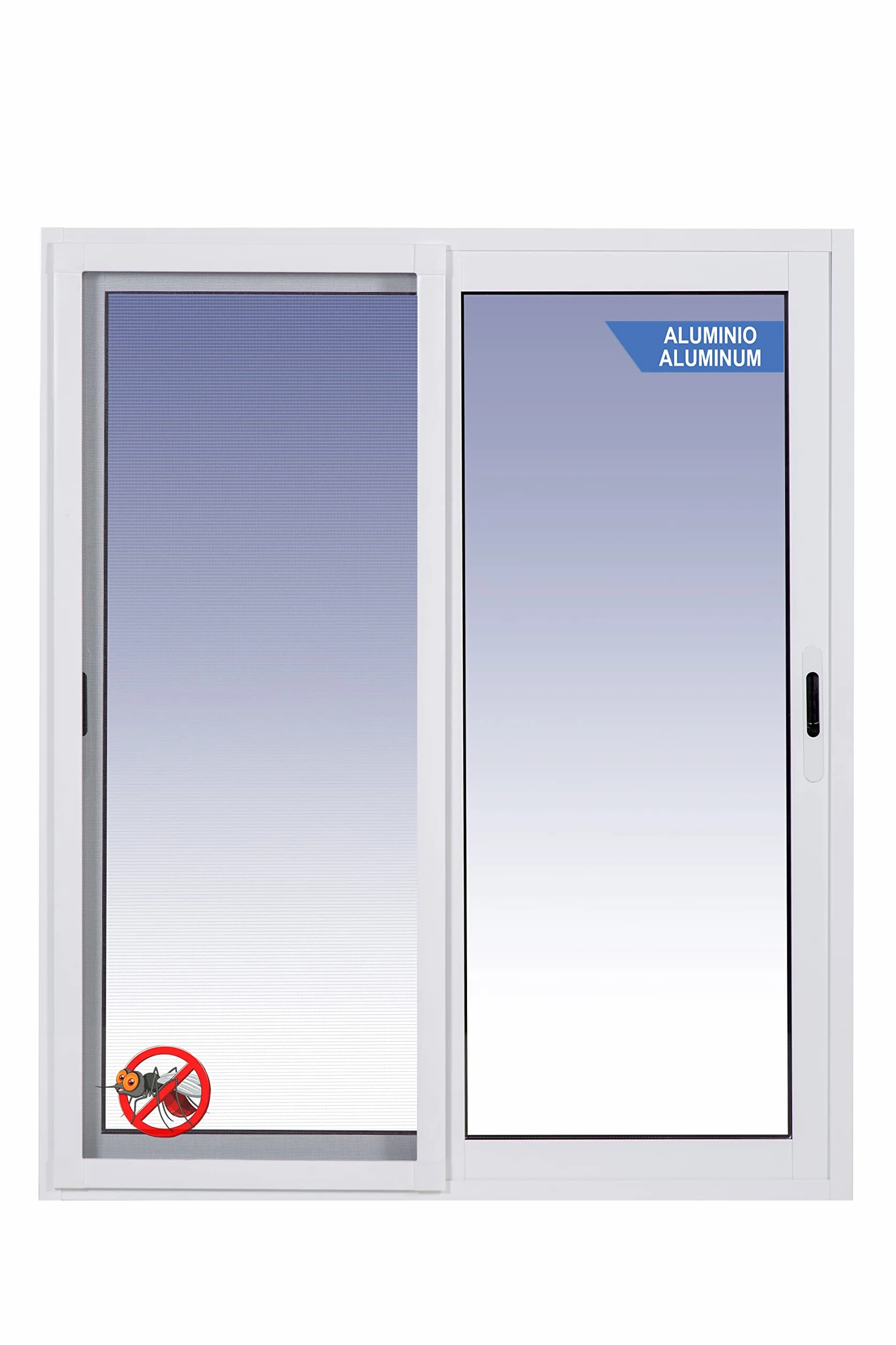 Ventanastock Aluminio 800x800 Corredera 2 hojas con mosquitera