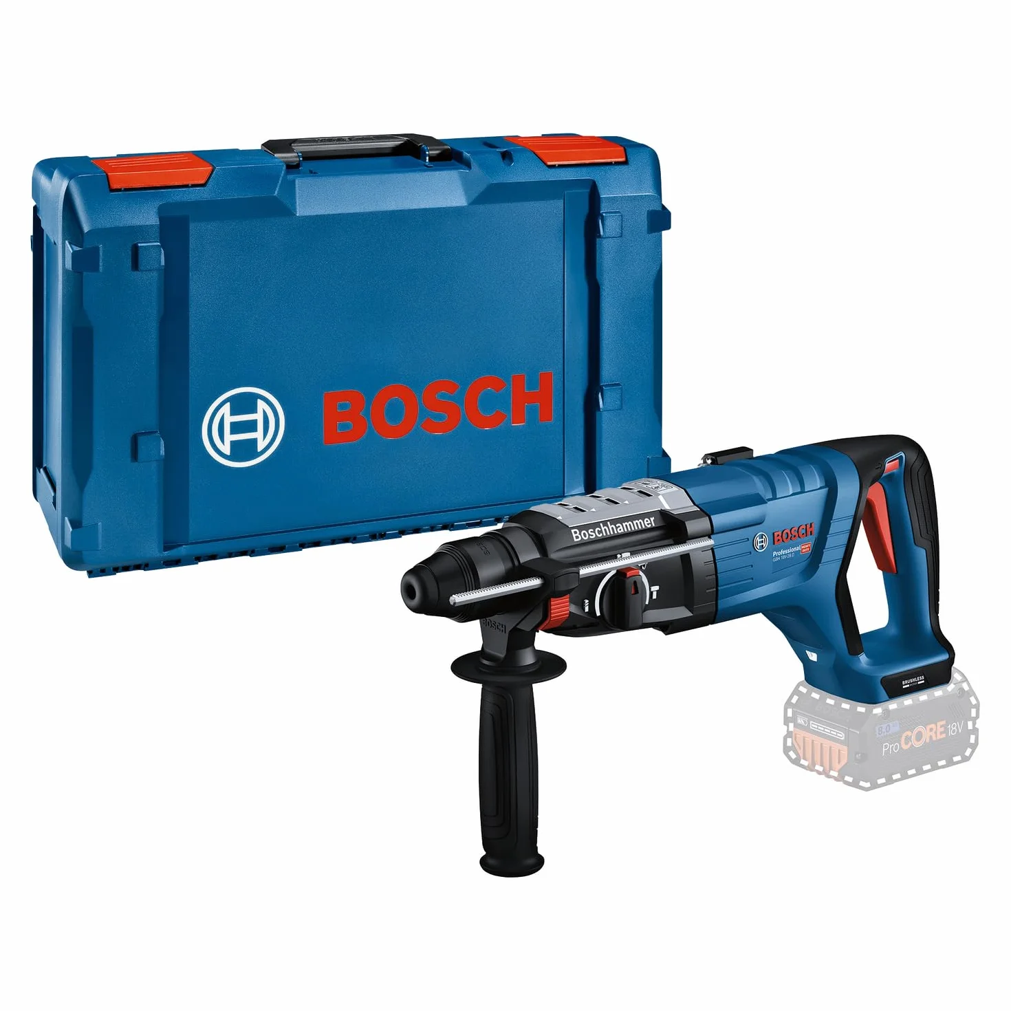 Bosch Professional 18V System martillo perforador a batería GBH 18V-28 D (KickBack Control, incl. paño de limpieza, empuñadura auxiliar, calibre de profundidad, bandeja, XL-BOXX, sin batería/cargador)