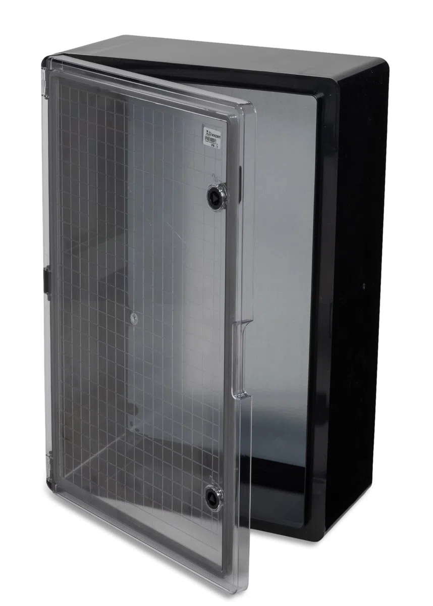 BOXEXPERT caja de distribucion exterior IP65 ABS 700x500x250mm Fleet, impermeable, armario electrico/mural, caja industrial vacia, negro