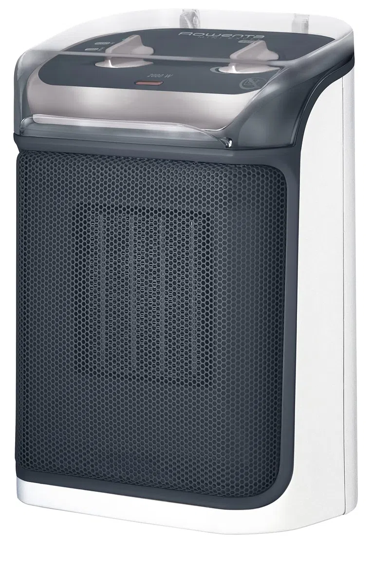 Rowenta Mini Excel Aqua Calentador de cerámica 2 en 1, Calefacción eléctrica, Calefacción supletoria, Ventilación fría, Potente, Silencioso, Compacto, Ideal para el baño SO9281F0