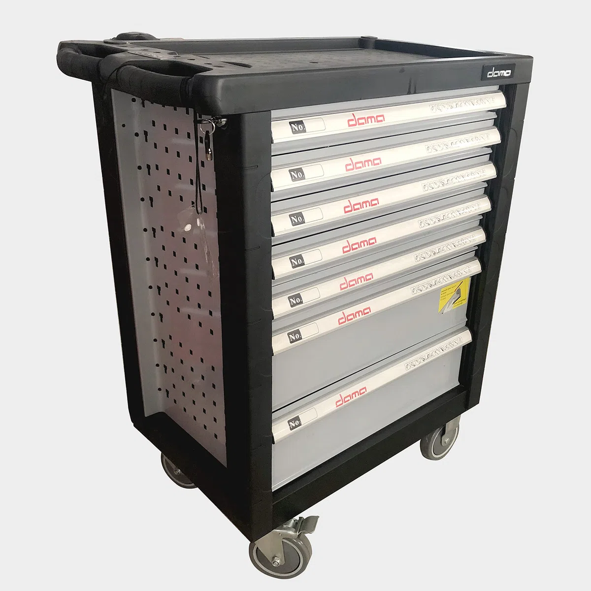 Dama - Carro de Herramientas Profesional para Taller con 7 cajones y 200 Piezas Incluidas.