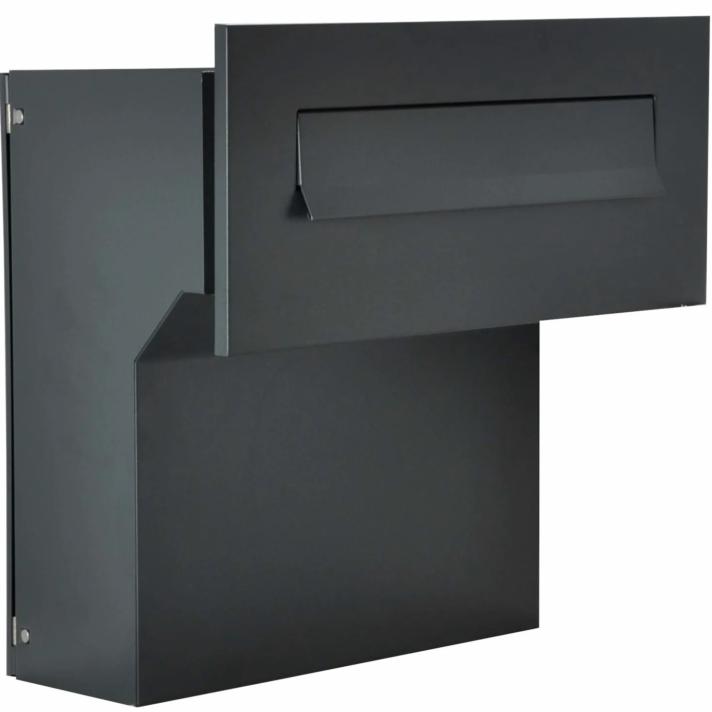 Buzón para Pared, Color Gris Antracita Mate RAL 7016, C4, 190-260 mm, 3 Llaves, buzón empotrable