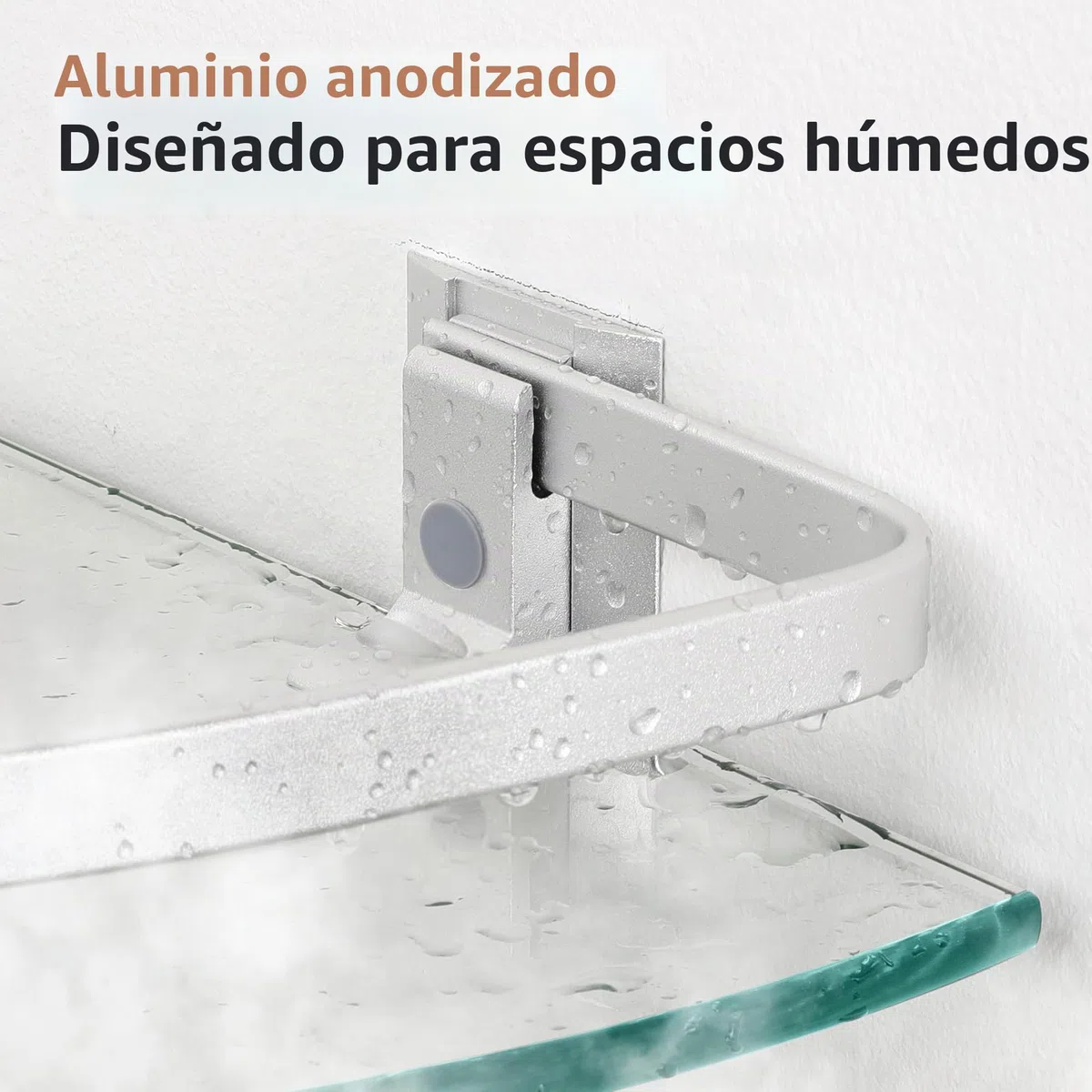 KES Estantería Esquina Cristal Baño Aluminio 2 Piezas Plata