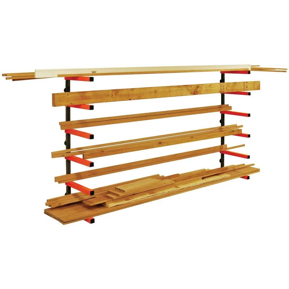 Bora Organizador de Madera 6 Niveles Montaje Pared Garaje Taller | PBR-001 – Estante Mural de Acero para Almacenamiento