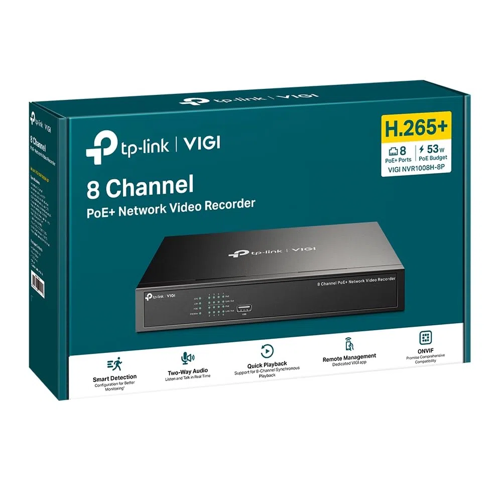 NVR VIGI TP-LINK VIGI NVR1008H-8P 08ch PoE Bay 1HDD H265+