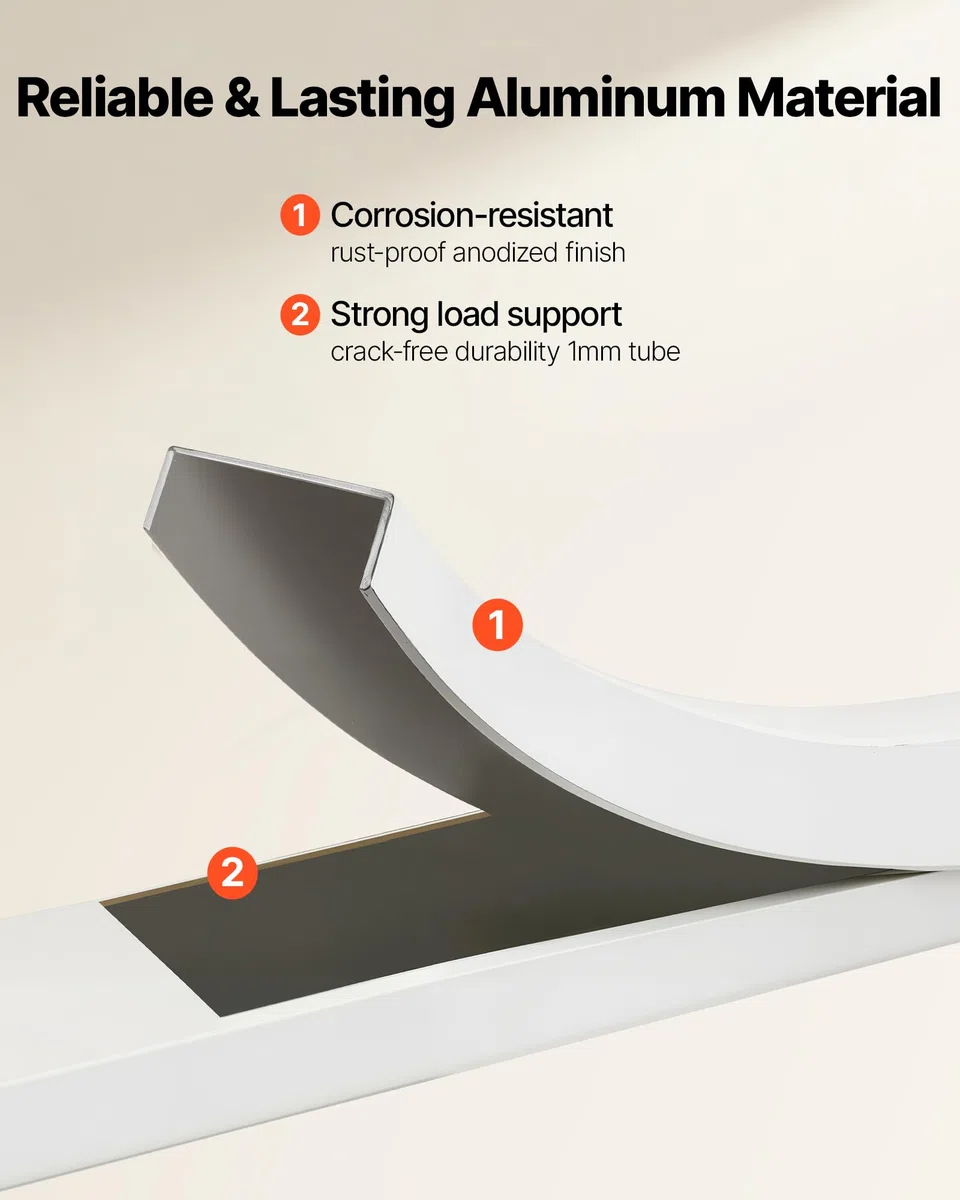 VEVOR Escalera de Aluminio Plegable 5 Peldaños, Escalera de Tijera con Pedal Antideslizante y Empuñadura Cómoda, Capacidad de 150 kg, Taburete Multifuncional para Cocina, Almacén, Hogar, Oficina
