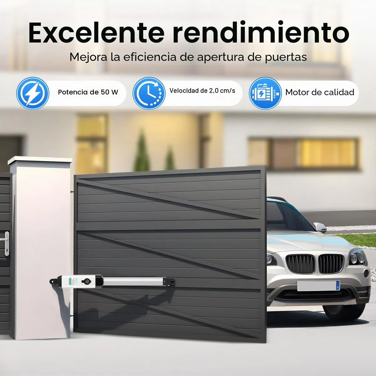 Accionamiento de puerta batiente para puerta de una sola hoja de carga pesada, accionamiento automático de puerta giratorio, juego de abridor de puerta, longitud máxima de 5,5 m o peso de la