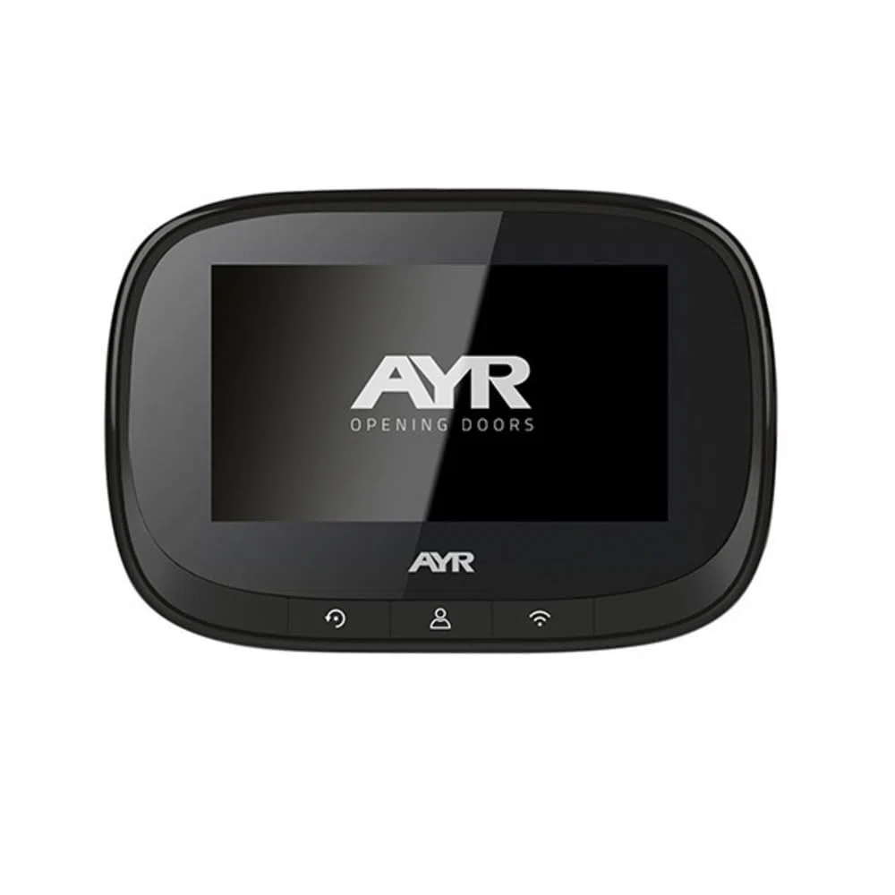 AYR Mirilla Digital de Puerta con Gran Pantalla a Color de 4,3". Cámara con Infrarrojos y visión Nocturna, PIR; detección de Movimiento. Batería Recargable. Prúebala con Alexa y Google Home.
