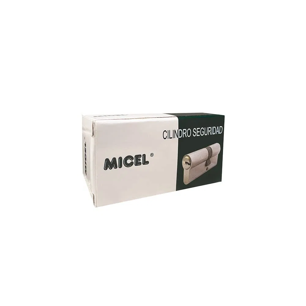 MICEL - 13093 - Cilindro de Seguridad, Perfil Europeo, con Leva Larga, centrado 60 x 60, Incluye llaves, Acabado en latón, Color dorado, 120 x 17 x 33 mm