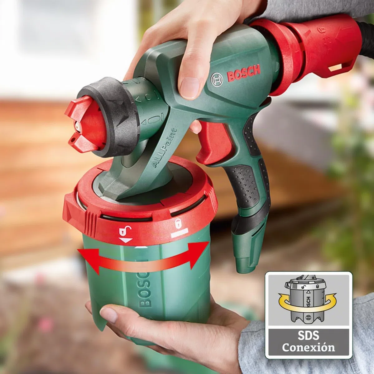 Bosch Sistema de Pulverización de Pintura PFS 5000 E (1200 W, 2X depósitos de Pintura de 1000 ml, boquillas para Pinturas murales, lacas de Colores y lacas incoloras)