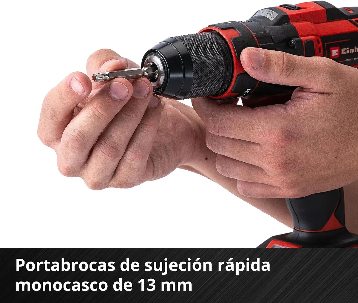 Einhell taladro atornillador percutor con batería TE-CD 18/40 Li-i +64 Power X-Change (iones de litio, 18 V, 40 Nm, electr. velocidad, máx. 24000 rpm, incl. 2x 2,0 Ah baterías, cargador y accesorios)
