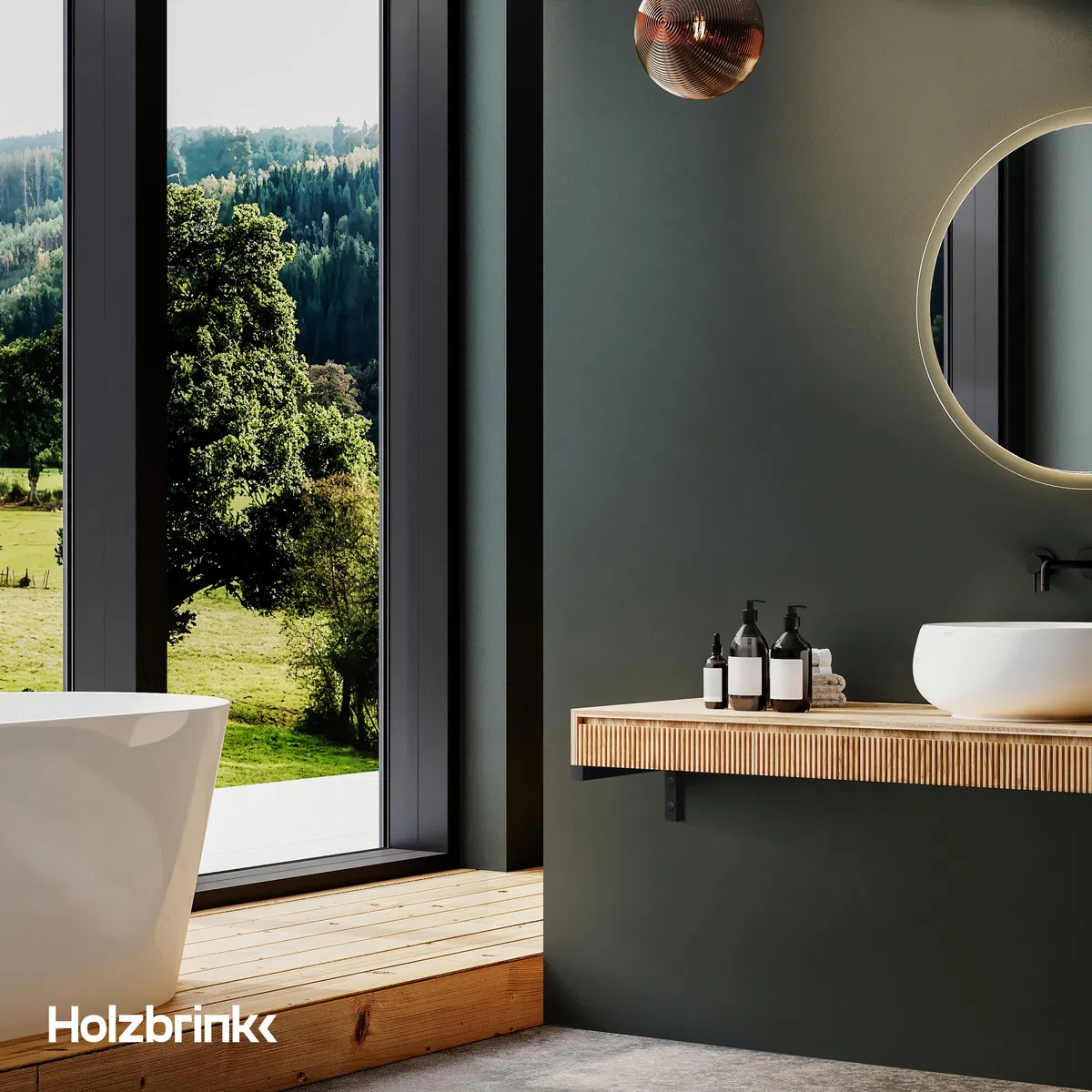 HOLZBRINK Escuadras para estanterías 30x15 cm HLA-B (2 uds.) | Escuadras metalicas para encimera de lavabo baño, soportes estanterías | Color: Negro