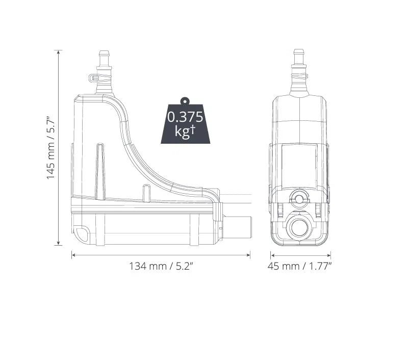 ASPEN Silent + Mini Lime Bomba de desagüe de condensación con canaleta en ángulo para aire acondicionado de pared / 5.ª generación (Paquete de repuesto (OEM) SIN CONDUCCIÓN)