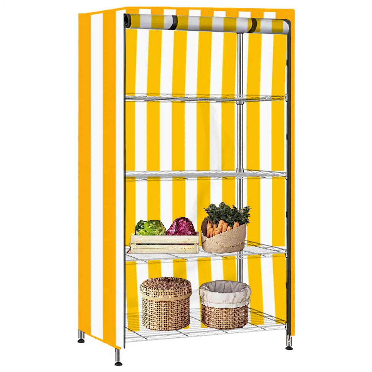 Genérico Funda para Estantes De Almacenamiento - Cubierta Protectora para Estanterías Metálicas | Funda Impermeable 210D Antipolvo para Armario Garaje Interior Exterior Despensa Cocina Organización
