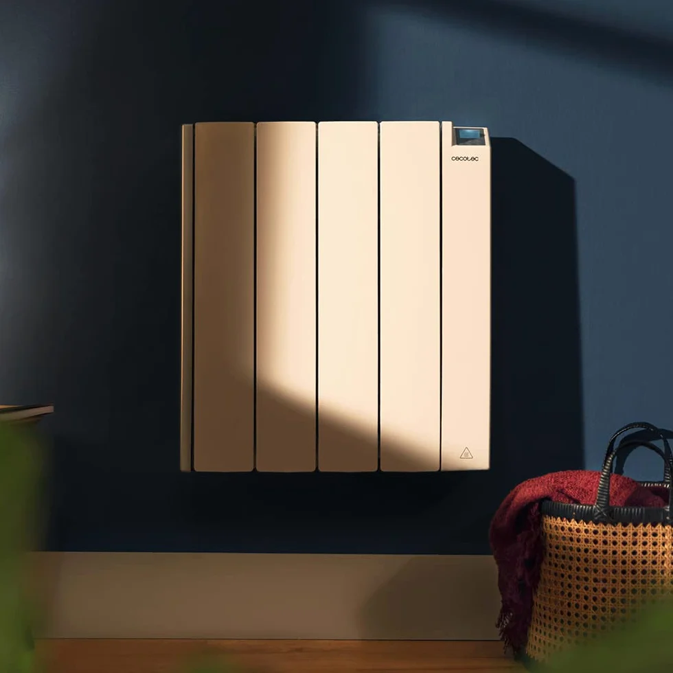 Cecotec Radiador Eléctrico Bajo Consumo ReadyWarm 4000 Thermal Ceramic Connected. 4 Elementos, 1000 W, Aluminio Fundido, Control Wifi, 4 Modos, Temporizador, IPX4, 12 m2
