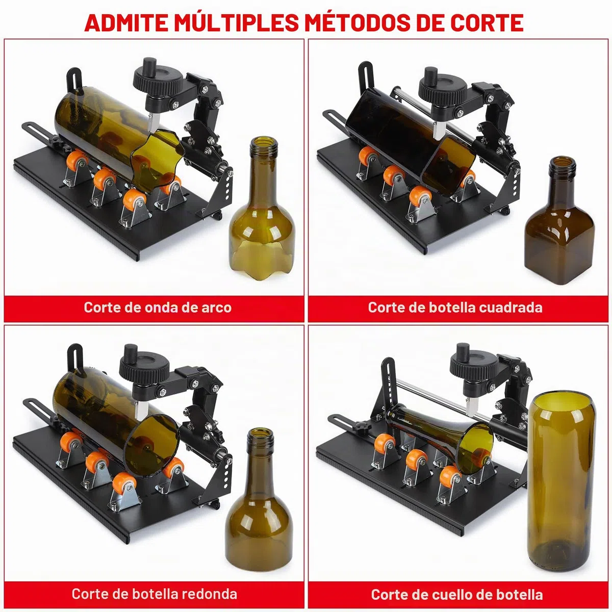 Kit de cortador de botellas de vidrio, FIXM DIY cortador de vidrio para botellas con ancho ajustable, DIY cualquier obra de arte con un juego completo de accesorio