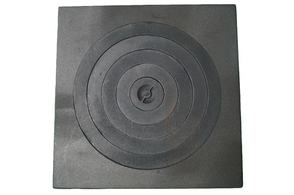 Placa para horno (520 x 520 mm, hierro fundido, anillos de hierro fundido)