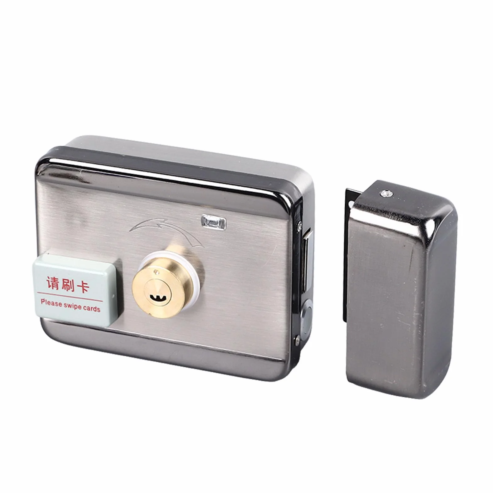 Cerradura Electrónica con Control Remoto, Cerradura de Puerta Inteligente Electrónica, Cerradura con Tarjeta de Identificación, Estructura Integrada, Sin Cableado, Doble Cabezal