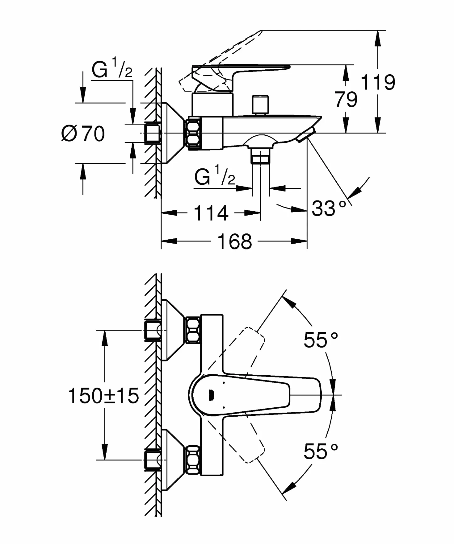 GROHE StartEdge - Grifo de bañera, cromo, ref 24198001