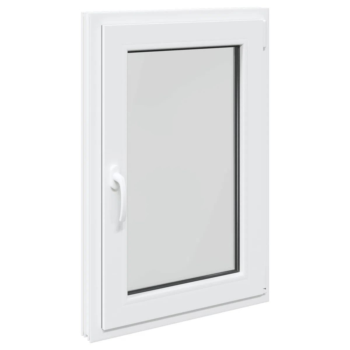 vidaXL Ventana de sótano RISOR 60 x 80 cm PVC y Vidrio Blanco, Sótano, Aislante Térmico Moderno y Duradero para Ventanas Eficientes, Accesorios de Vidrio PVC Aislantes
