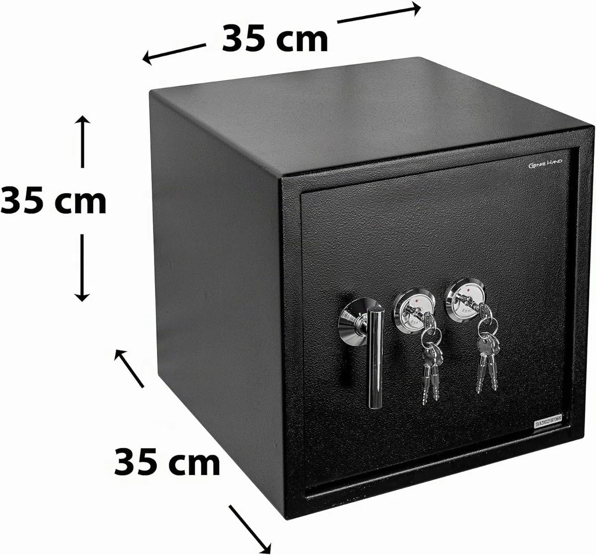Genie Hand – Caja fuerte con doble cerradura – 2 cruzada cerradura – (Estándar)