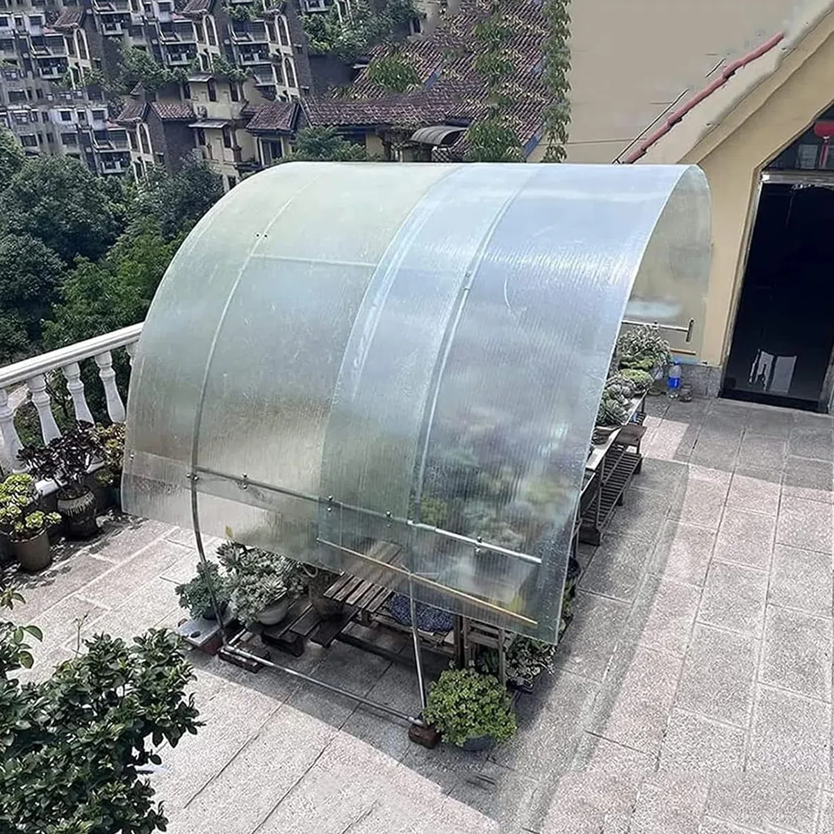 Planchas Transparentes Tejados,Placas de Policarbonato para Techos,Hojas de Invernadero,Panel Aislamiento Fibra de Vidrio,Marquesinas Exterior Terraza Jardín,Fácil de Cortar (1.2x6m)