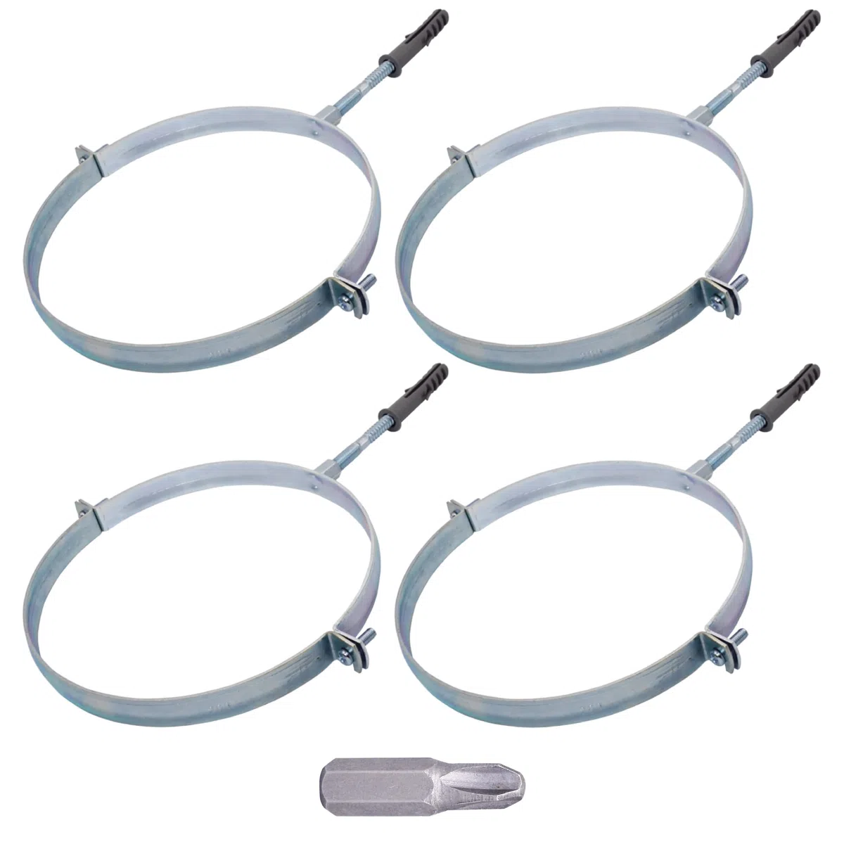 SKIR'CO (4 piezas) Soportes de tubería para tubos de 200 mm, soportes de tubería para montaje en pared y techo, abrazaderas de tubería
