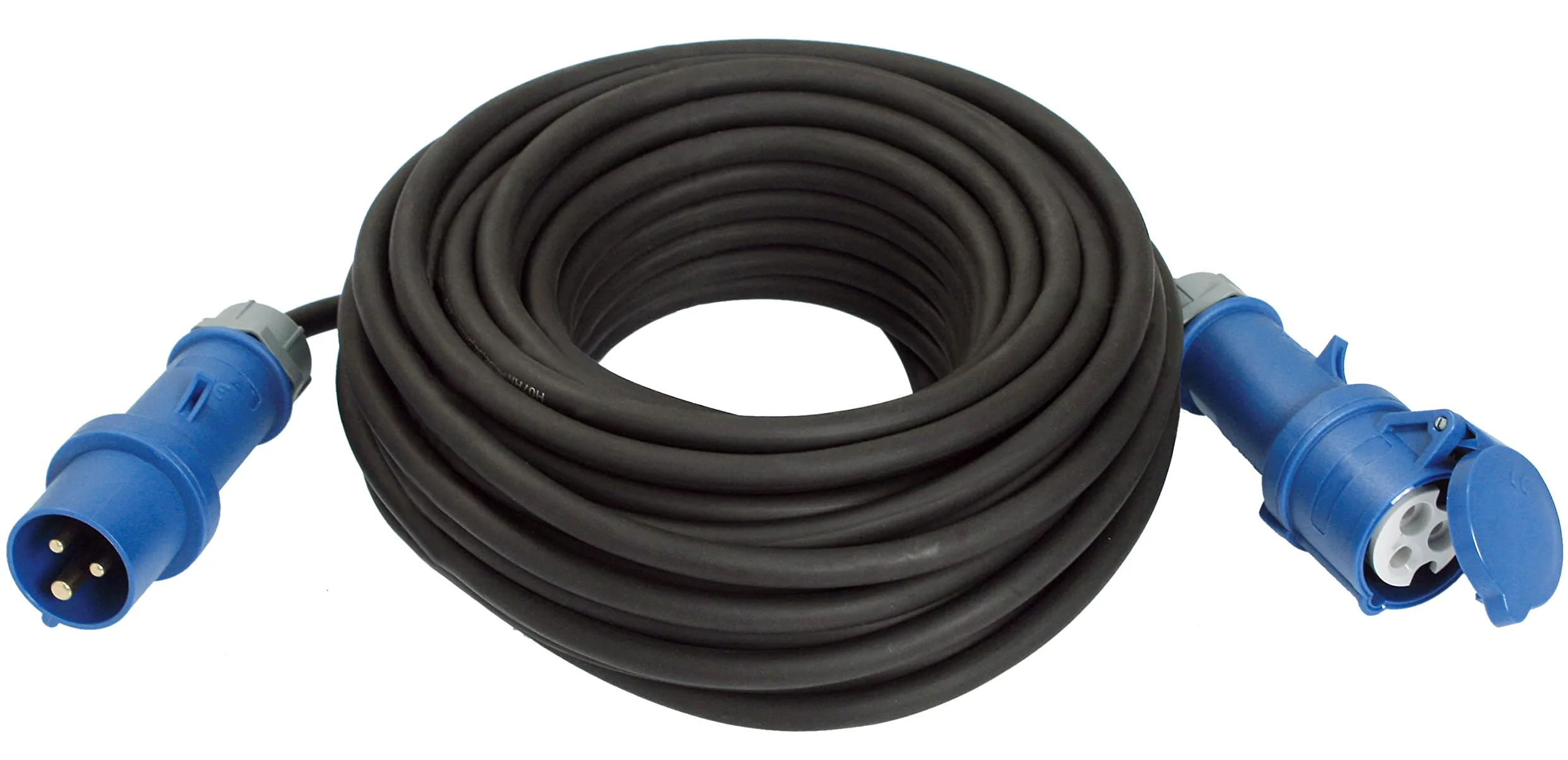 as - Schwabe Cables de extensión CEE de 10 m H07RN-F 3G6, Enchufe CEE y acoplador CEE 230V/32A/3-polig/6h, Cable de extensión CEE para Exteriores Fabricado en Alemania, IP44, Negro, 63281