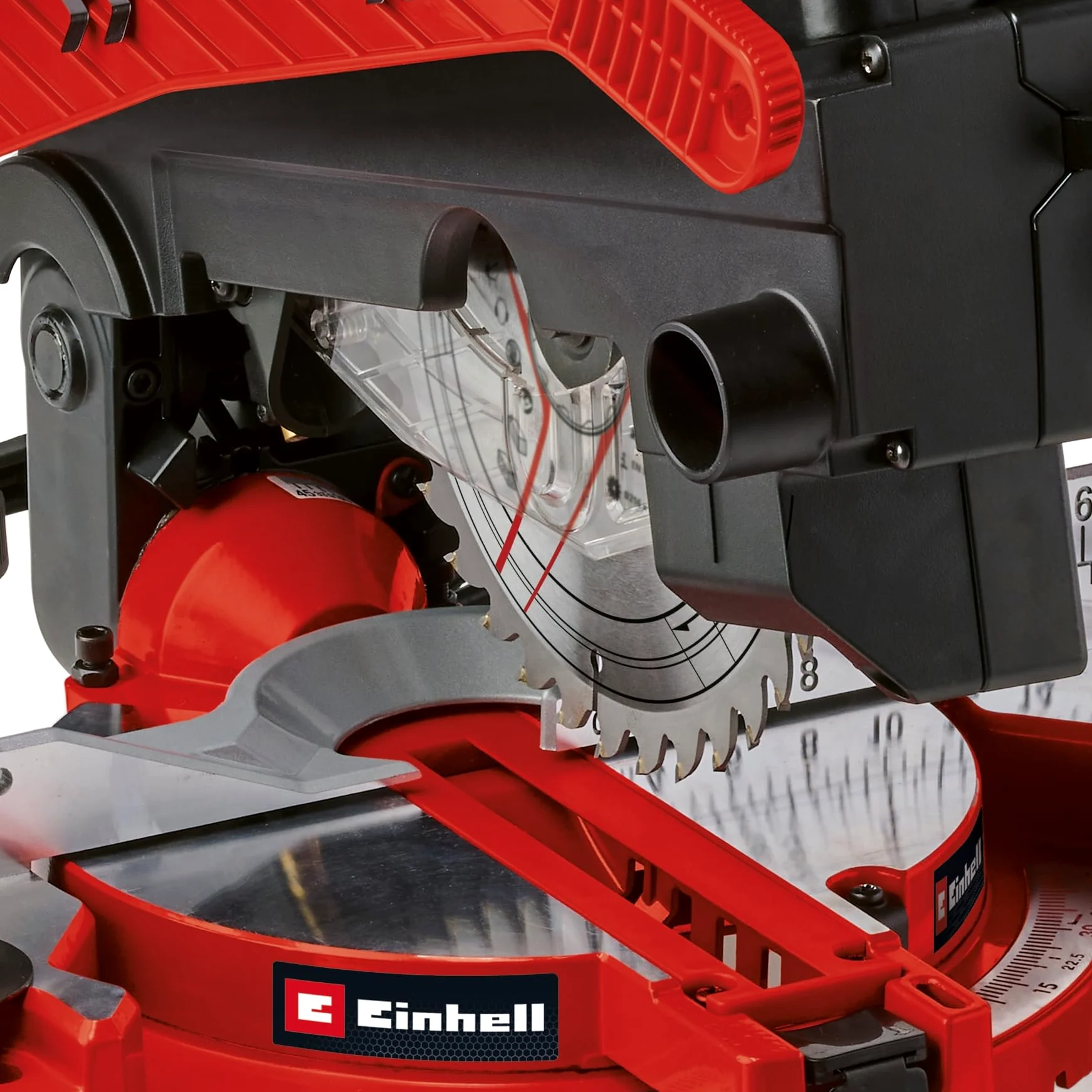 Einhell Sierra ingletadora y tronzadora y mesa TE-MS 216 T (1500W, hoja de sierra de Ø216mm, ancho de corte 120mm, profundidad 55mm, incl. láser de línea de corte, func. de sierra circular de mesa)