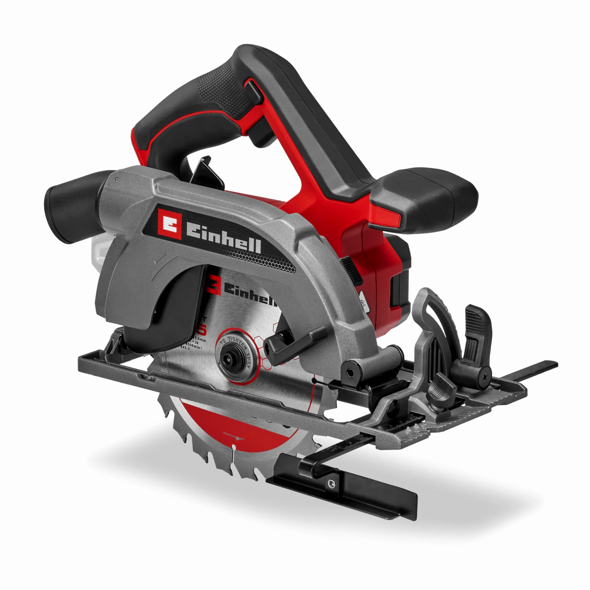 Einhell Sierra circular de mano con batería TE-CS 18/165-2 Li - Solo Power X-Change (18V, hoja de sierra Ø 165 mm, profundidad de corte 57 mm, ajuste sin herramientas, sin batería)