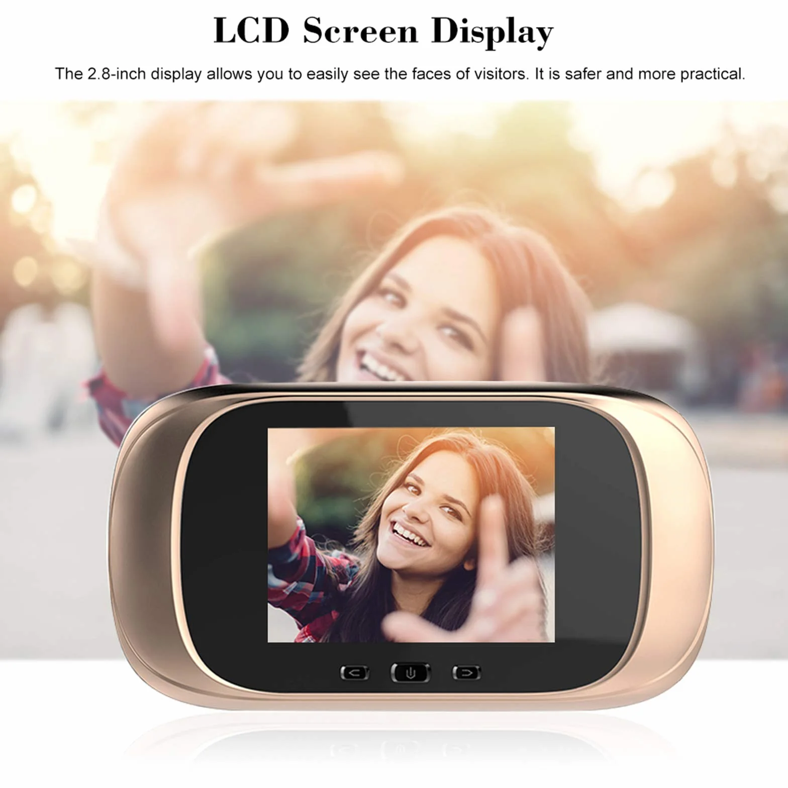 Mirillas Digitales para Puerta con Pantalla LCD de 2,8 Pulgadas, Visión Nocturna, Vigilancia Digital de la Puerta para la Seguridad Del Hogar