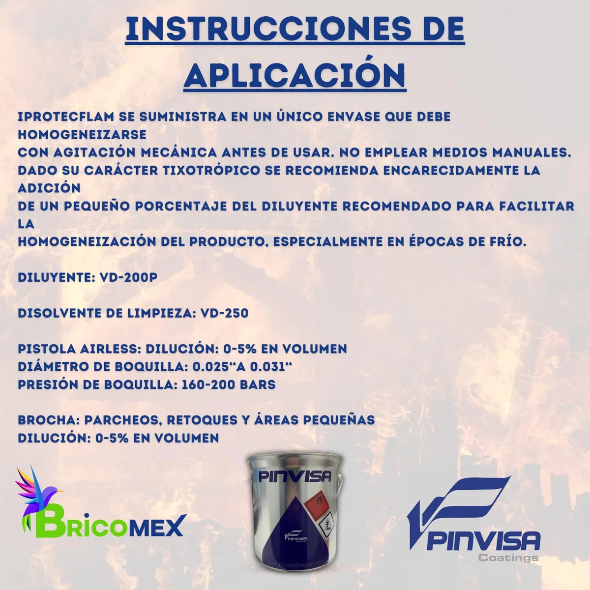 Pintura Intumescente Contra Incendios Resistente al Fuego RF30, RF60, RF90, RF120 MATE (4 Litros)