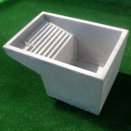 Pila lavadero pilón uso lavandería de hormigón gris 73 x 43 x H35 cm