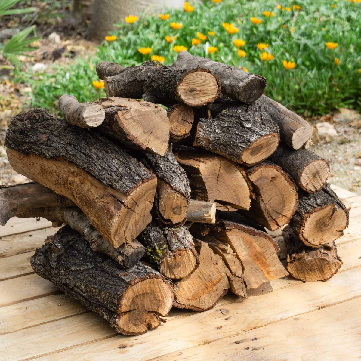 22 kg, 30 litros leña para Chimenea variada, Alto Poder calorífico. Troncos Cortos 40 cm, Estufa, Barbacoa, Fuego al Aire Libre, tala sostenible