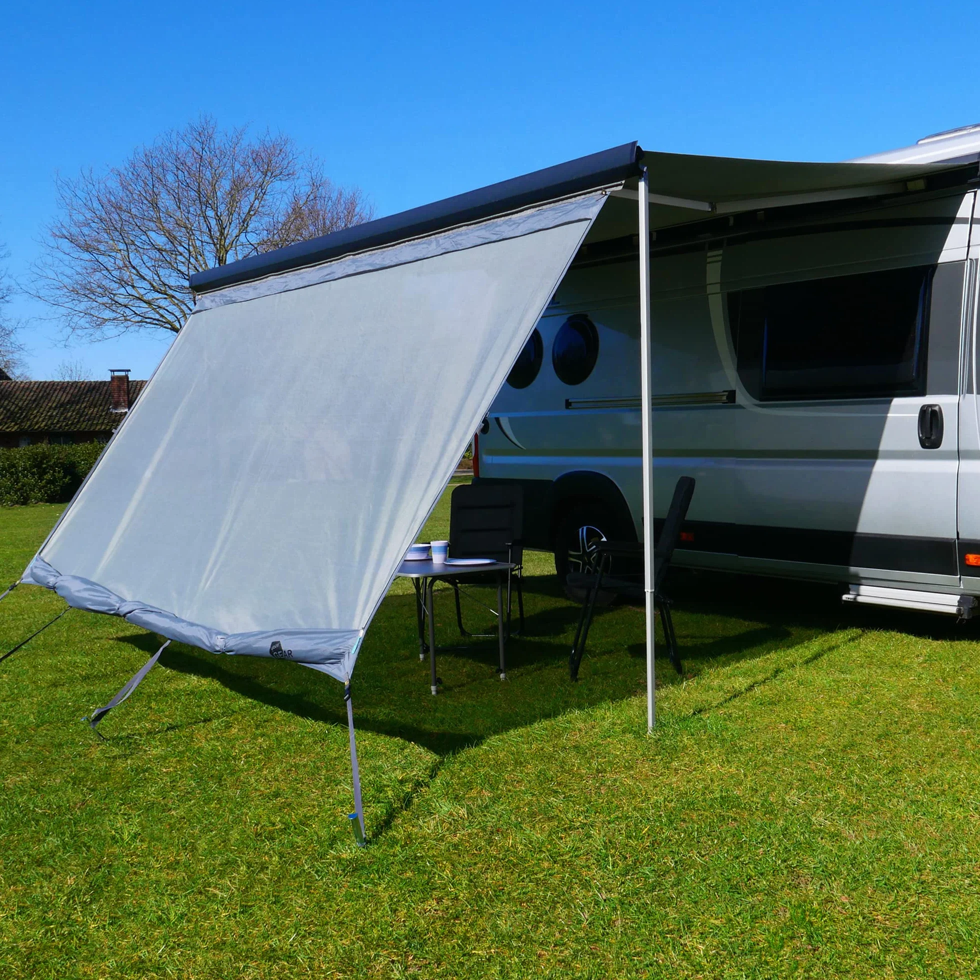Gear Sun & Rain Blocker – Toldo delantero o paredes laterales, varios tamaños, UPF 50+, 5000 mm de columna de agua, 3 refuerzos de 4,3, 6,2 y 7 mm, anchuras