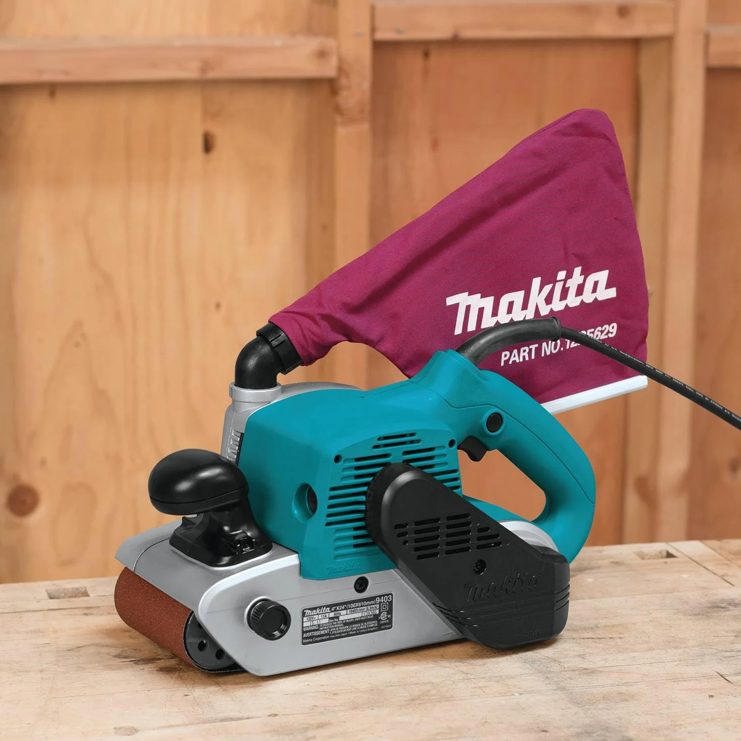 Makita 9403 Lijadora de Banda, 500 m/min, 5.7 kg, 1200 W, 230 V, Azul, 10.2 cm