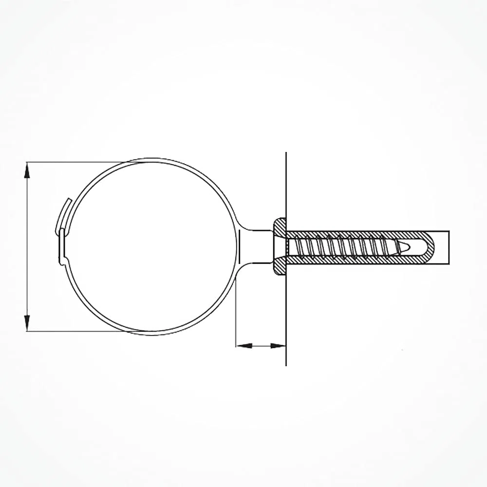 Silex | Soporte de cables con brida engomada y tornillo SGOM2 ABC 120-H5T | Fijación exterior en fachada | Para cables hasta 25 mm Ø | Instalaciones profesionales telecom | Pack 100 uds