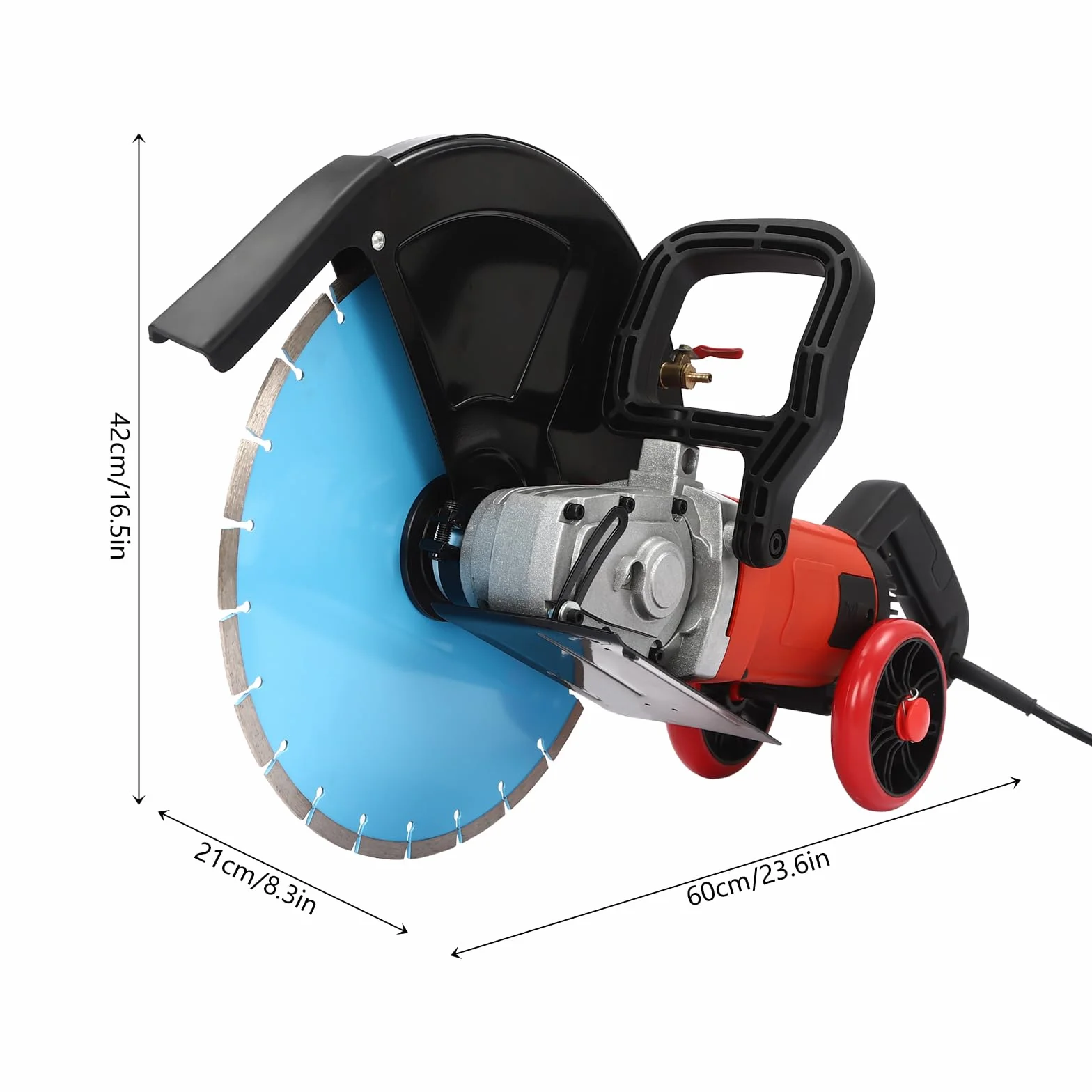 Sierra para hormigón de 4000 W, cortador de pavimentación, sierra de hormigón húmeda/seco, con disco de corte de diamante de 350 mm, para cortar granito, ancho de ranura