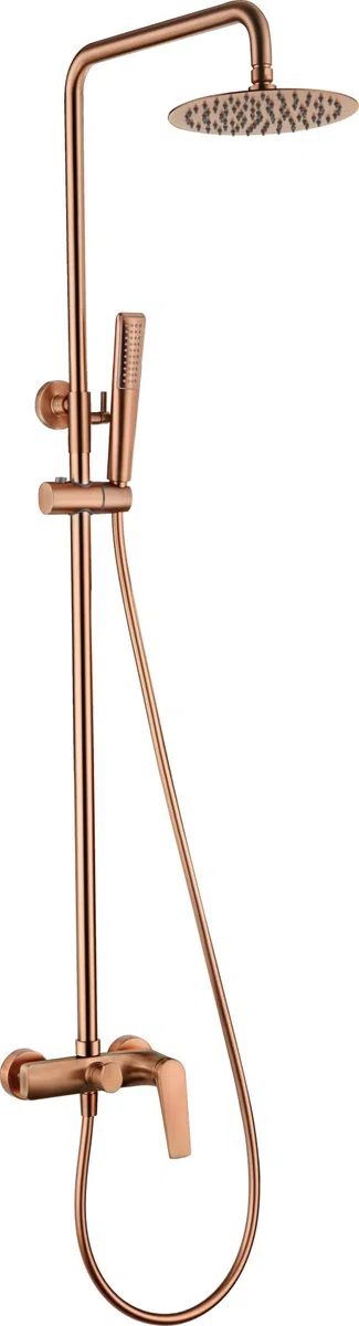 MICE - Barra de ducha monomando extensible de acero inoxidable - Columna de ducha - Griferia baño con rociador y mango de duchaOro Rosa Cepillado BDD055/ORC