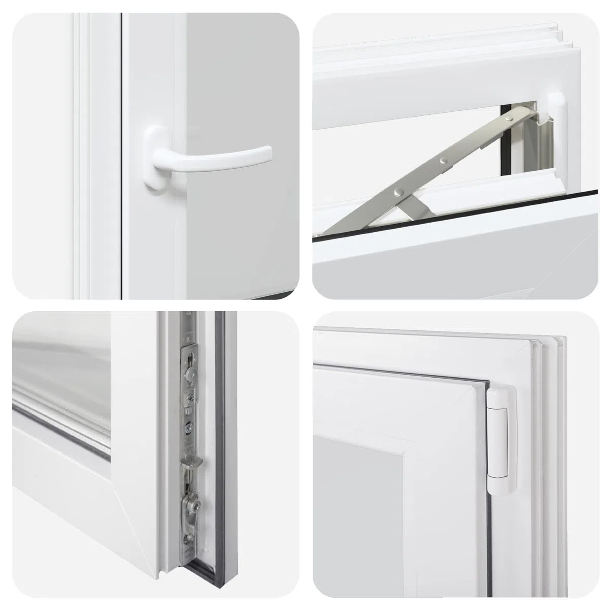 vidaXL Ventana de sótano RISOR 60 x 80 cm PVC y Vidrio Blanco, Sótano, Aislante Térmico Moderno y Duradero para Ventanas Eficientes, Accesorios de Vidrio PVC Aislantes