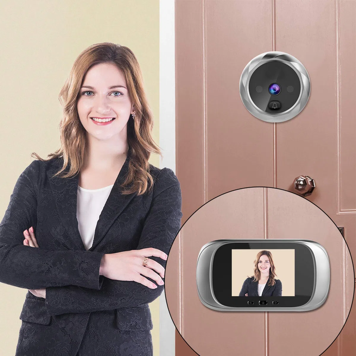 Mirillas Digitales para Puerta con Pantalla LCD de 2,8 Pulgadas, Visión Nocturna, Vigilancia Digital de la Puerta para la Seguridad Del Hogar