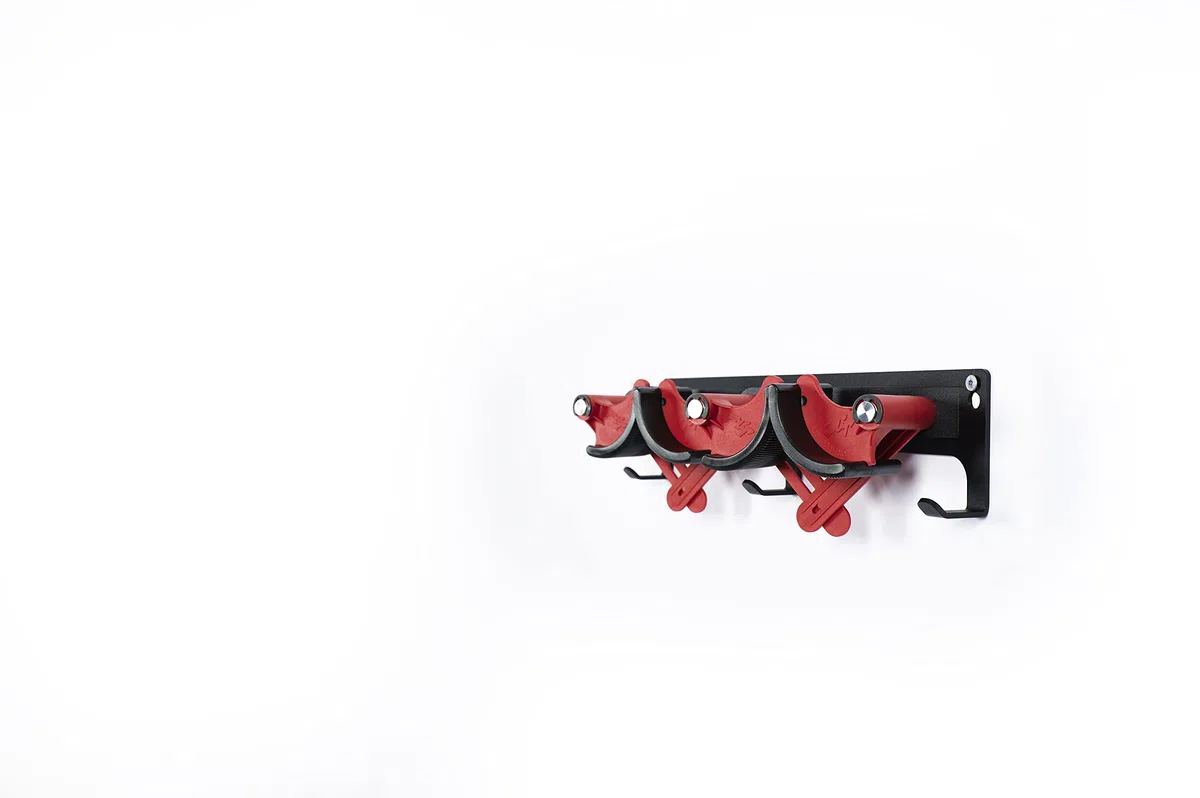 Duo | Soporte universal | Soporte para esquís | Snowboard | Soporte de pared | Soporte para dispositivos | Soporte para herramientas | De acero, aluminio y plástico reforzado con fibra de