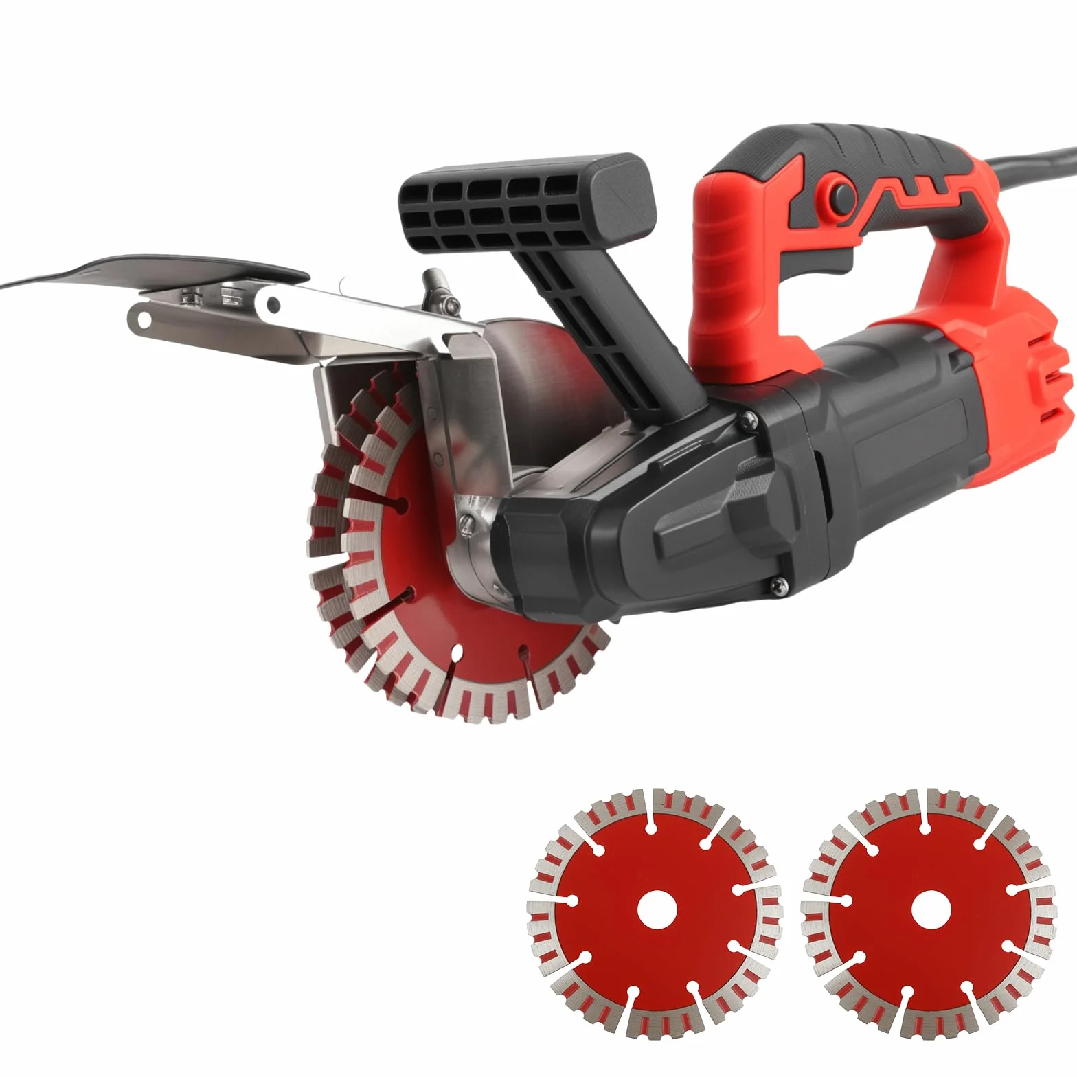 Rozadora de pared con sistema de eliminación de polvo, 1600 W, 7000 RPM, ancho de corte máximo de 35 mm, profundidad de canal de 40 mm, con 2 discos de corte de 133 mm
