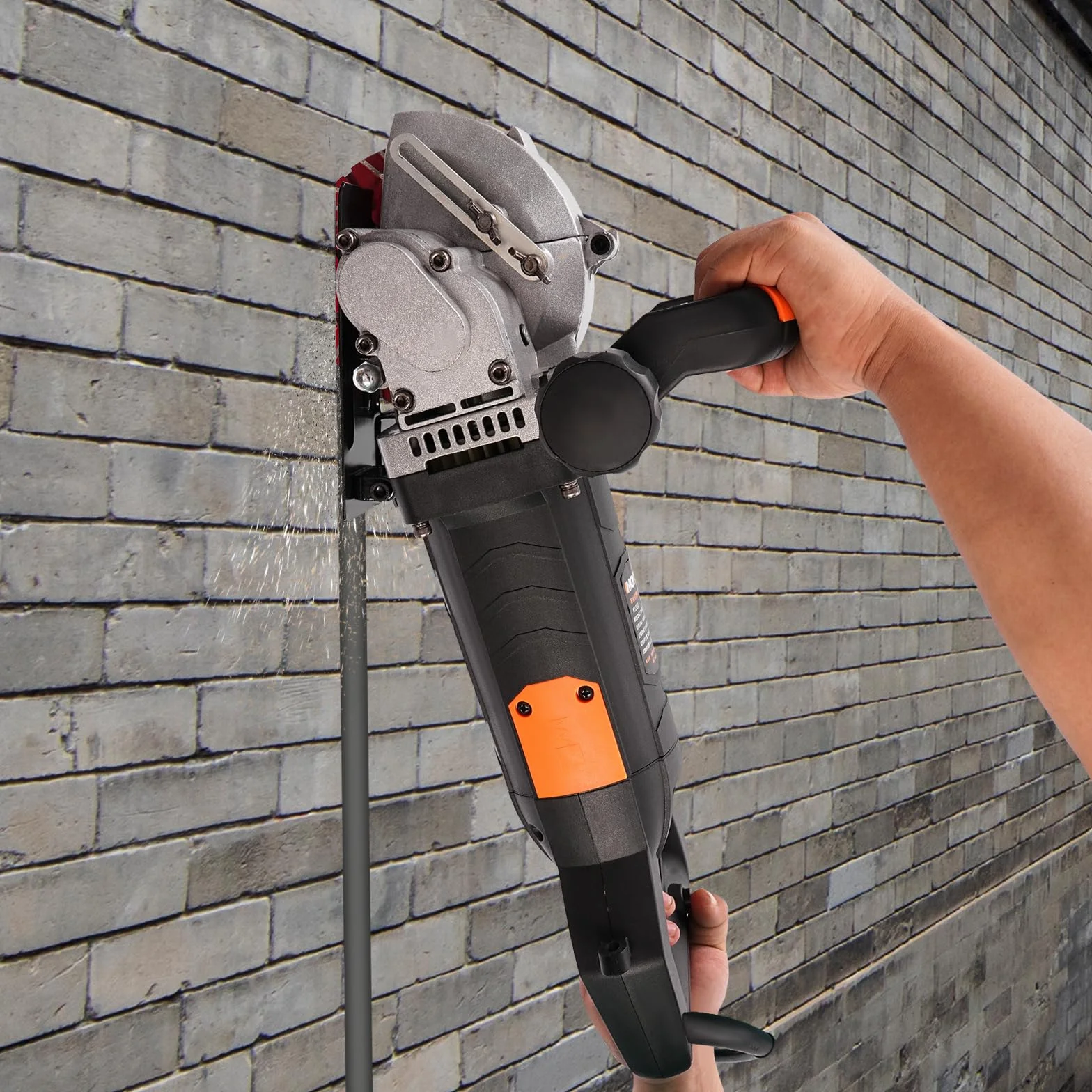 Fresadora eléctrica de 4800 W, con 5 hojas de sierra, fresadora para pared, para cortar mármol, granito, hormigón