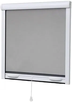 Volet-moustiquaire.com - Mosquitera, enrollable, aluminio, 145 x 130, para ventana, color negro y blanco