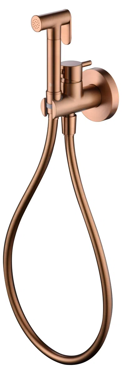 MICE - Ducha higiénica empotrada y monomando Grifo bidet empotrado SERIE MUNICH - Oro Rosa Cepillado - RDM001/ORC