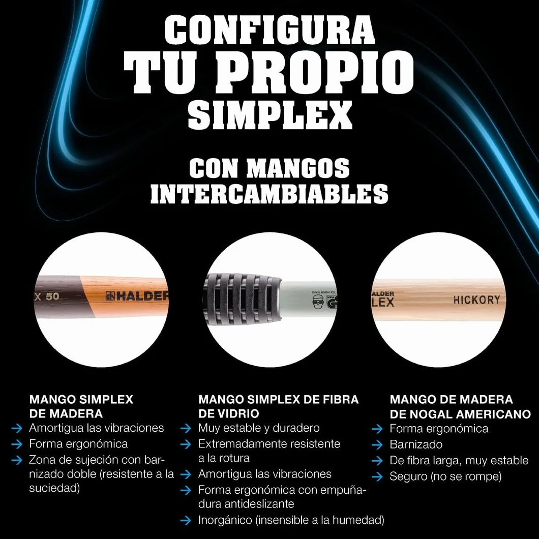 HALDER 3028.040 - Maza de goma + nylon Simplex Ø 40 mm