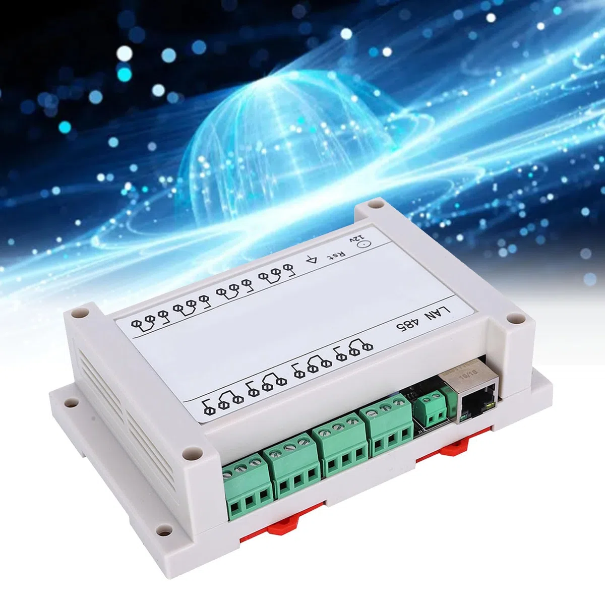 Garosa Controlador IP RJ45 Ethernet, Placa de Control Remoto 8 Canales con Módulo Relé/IP 10A para Motores Eléctricos Blanco