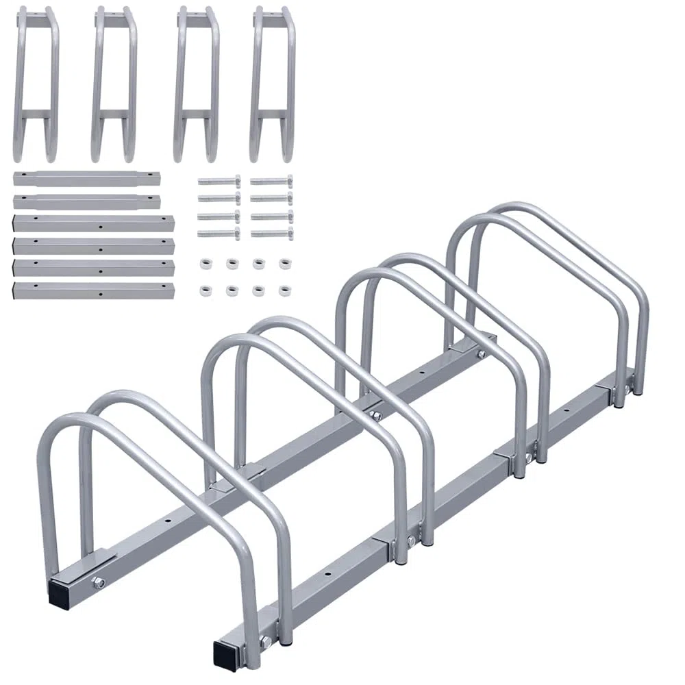 Randaco Soporte para 4 Bicicletas - Aparcar en el Suelo o Colgar - Metal - para Bicicleta de Montaña